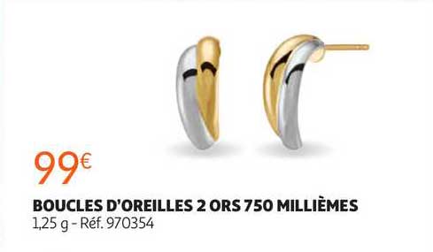 boucles d'oreilles 2 ors 750 millièmes