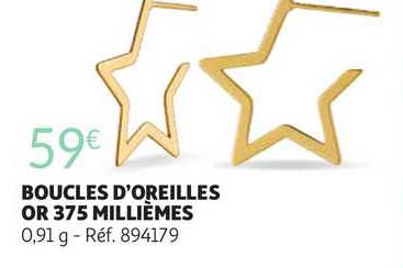 boucles d'oreilles or 375 millièmes