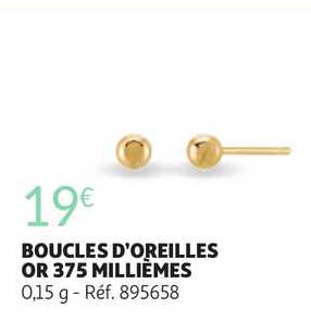 boucles d'oreilles or 375 millièmes