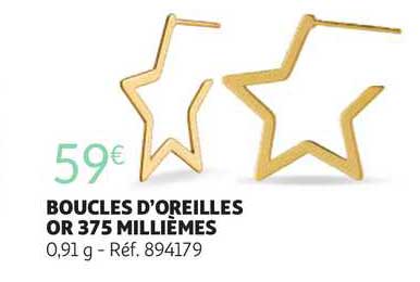 boucles d'oreilles or 375 millièmes