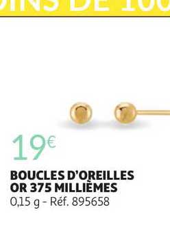 boucles d'oreilles or 375 millièmes