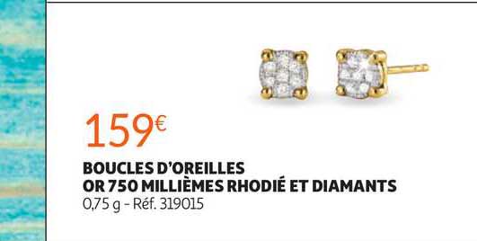 boucles d'oreilles or 750 millièmes rhodié et diamants