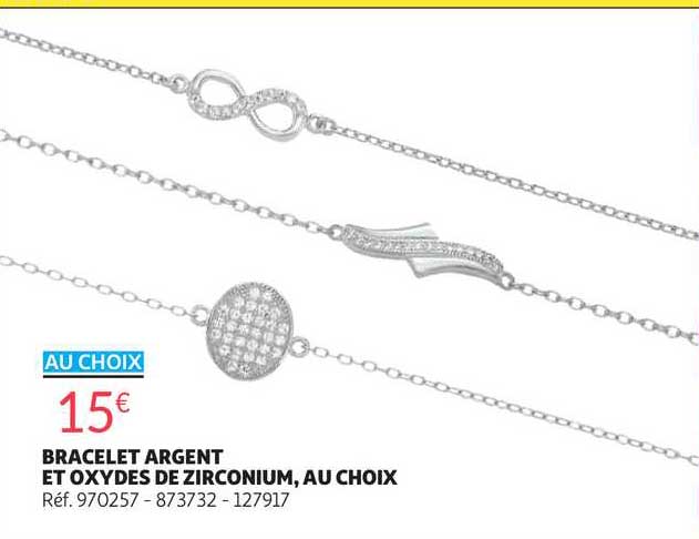 bracelet argent et oxydes de zirconium, au choix