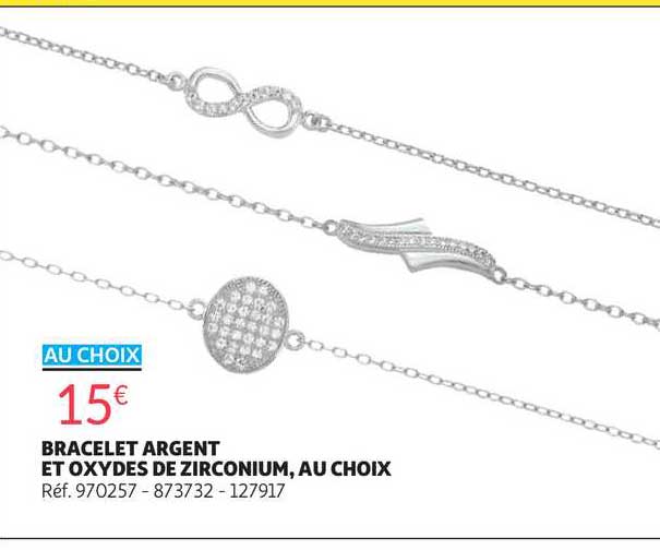 bracelet argent et oxydes de zirconium, au choix
