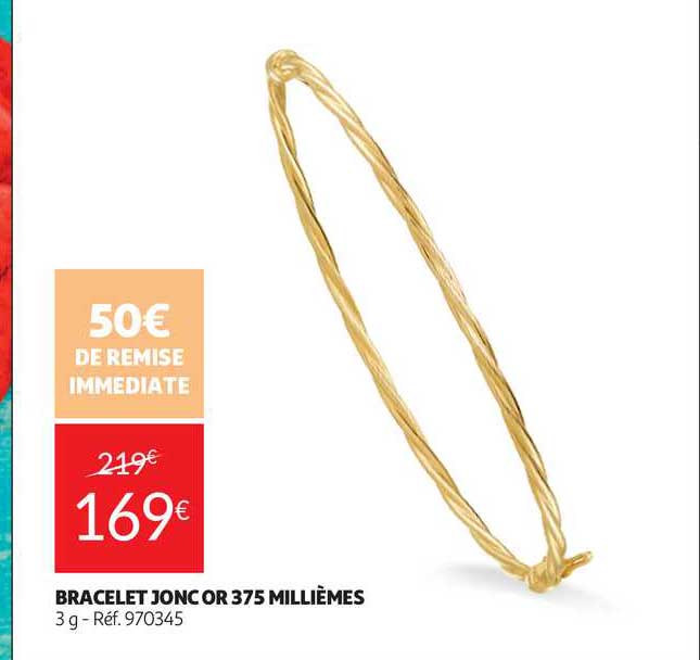 bracelet jonc or 375 millièmes
