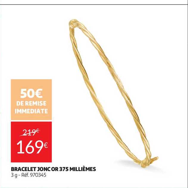 bracelet jonc or 375 millièmes