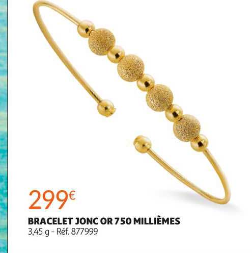 bracelet jonc or 750 millièmes