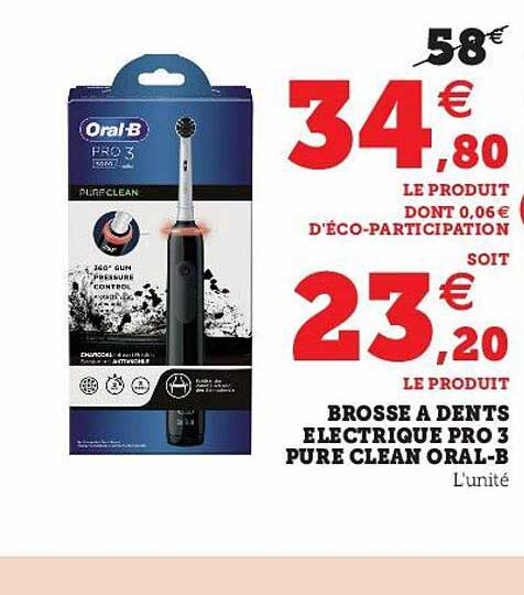 brosse à dents électrique pro 3 pure clean oral-b