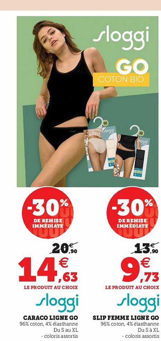 Caraco Ligne Go Sloggi, Slip Femme Ligne Go Sloggi