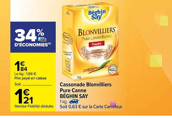 Cassonade Blonvilliers Pur Canne Béghin Say