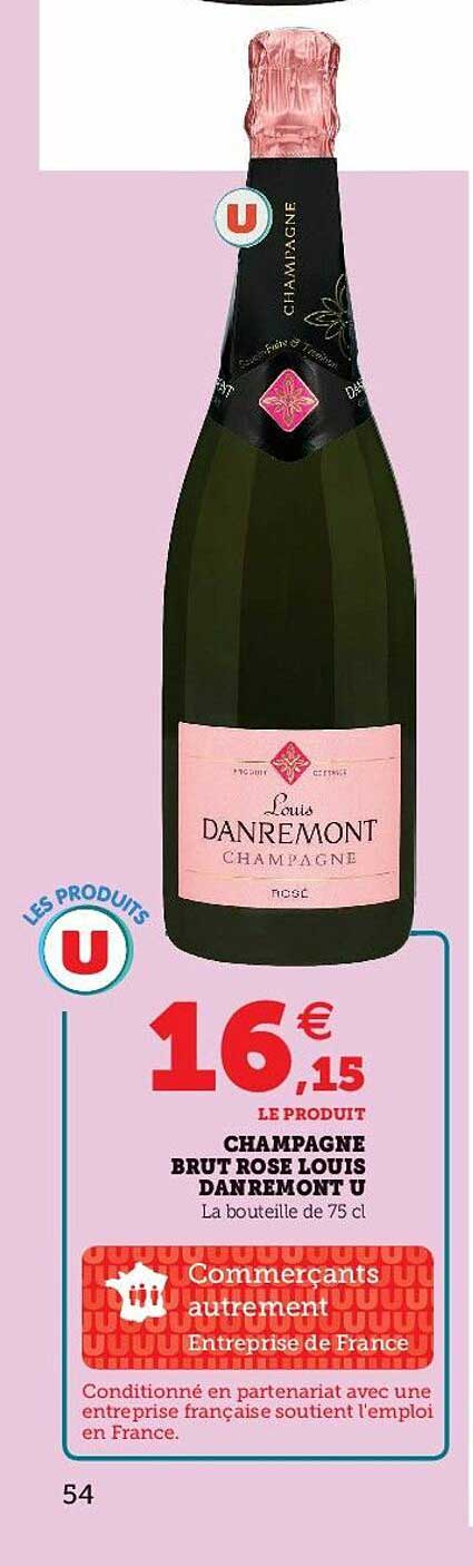 champagne brut rose louis danremont u