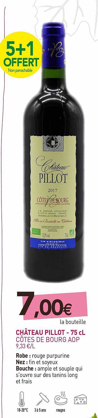 château pillot - 75 cl côtes de bourg aop
