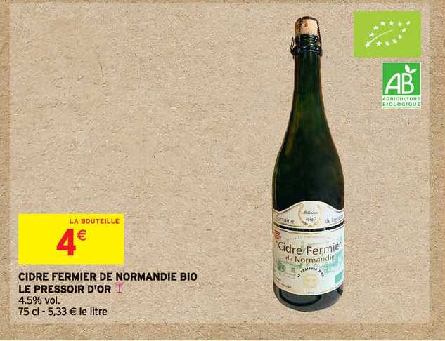 Cidre Fermier De Normandie Bio Le Pressoir D'or