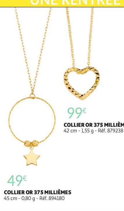 collier or 375 millième, collier or 375 millièmes