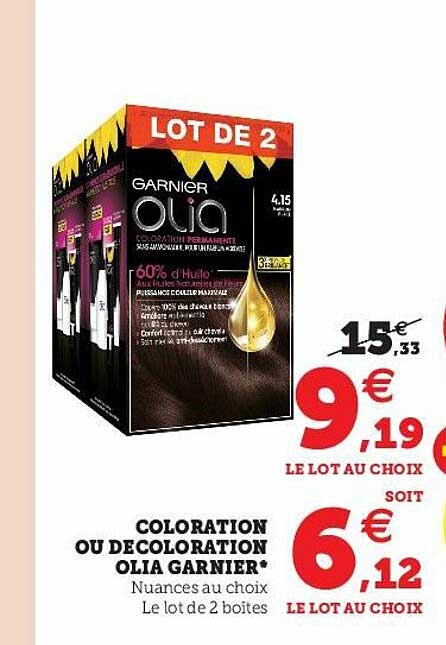 coloration ou décoloration olia garnier