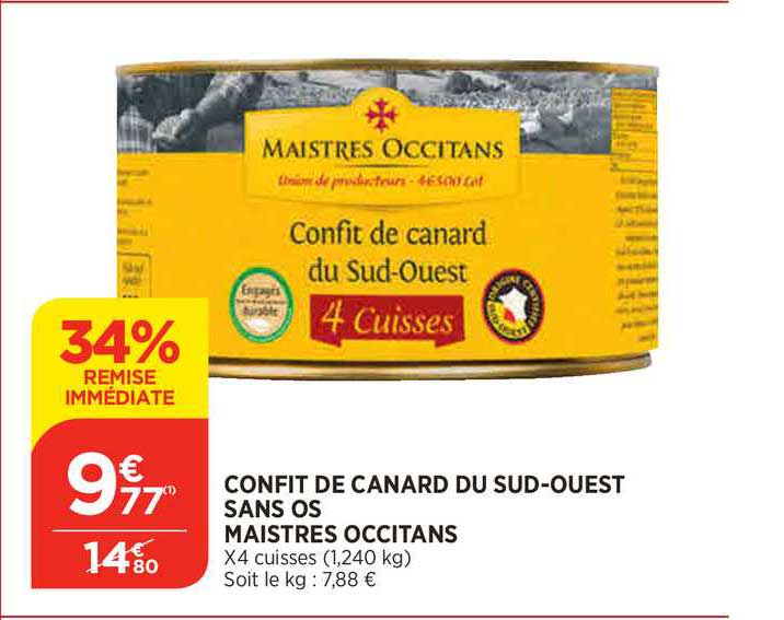 confit de canard du sud-ouest sans os maistres occitans