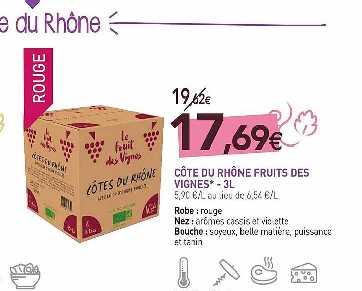 côte du rhône fruits des vignes - 3l