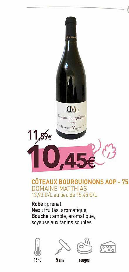 côteaux bourguignons aop - 75 cl domaine matthias