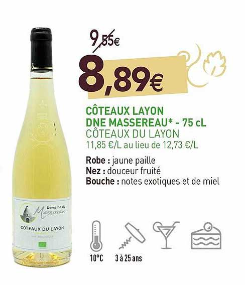 côteaux layon dne massereau - 75 cl côteaux du layon