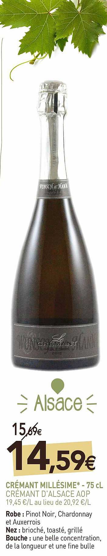 Crémant Millésime - 75 Cl Crémant D'alsace Aop