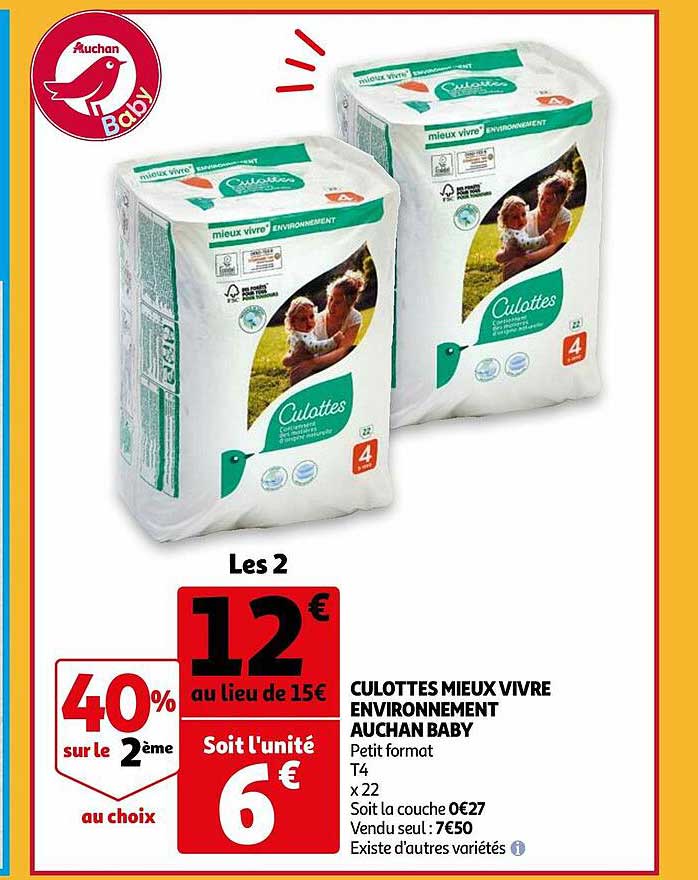 culottes mieux vivre environnement auchan baby
