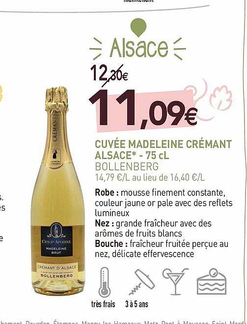 Cuvée Madeleine Crémant Alsace - 75 Cl Bollenberg