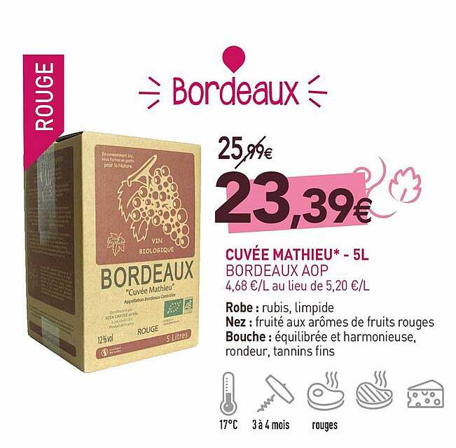 cuvée mathieu - 5l bordeaux aop