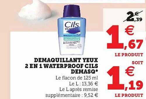 démaquillant yeux 2 en 1 waterproof cils demasq