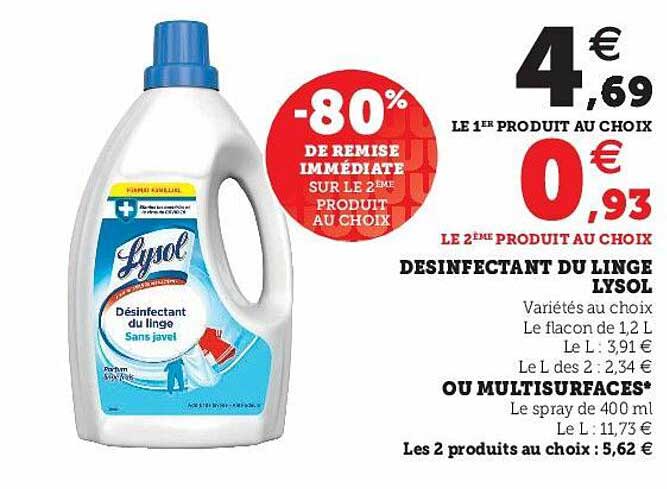 désinfectant du linge lysol ou multisurfaces