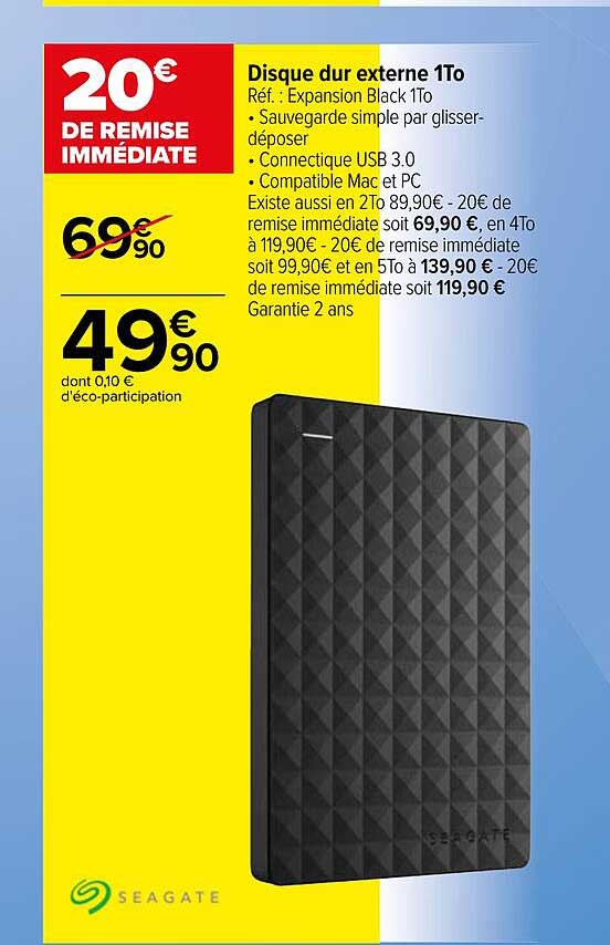 Disque Dur Externe 1to Seagate