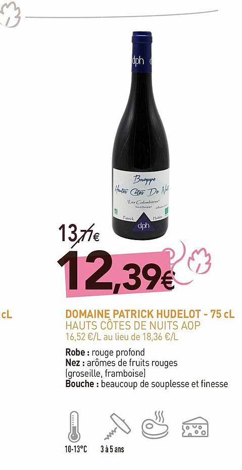 domaine patrick hudelot - 75 cl hauts côtes de nuits aop