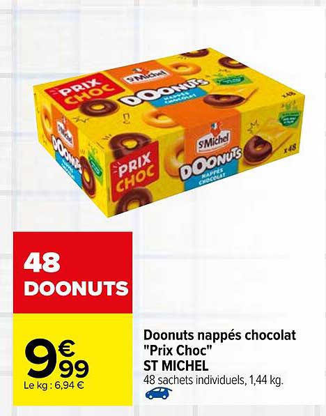 doonuts nappés chocolat "prix choc" st michel