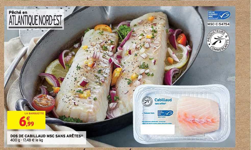 dos de cabillaud msc sans arêtes