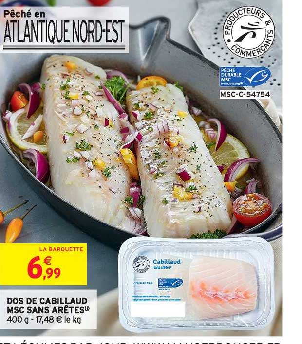 dos de cabillaud msc sans arêtes