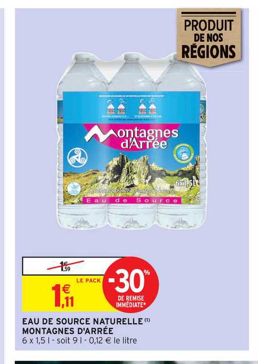 eau de source naturelle montagnes d'arrée