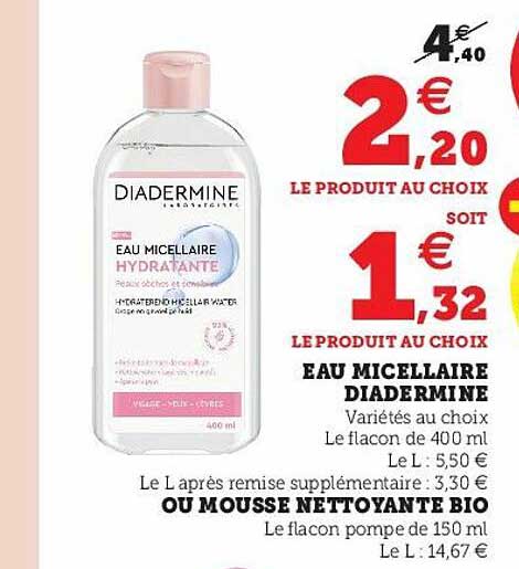 Eau Micellaire Diadermine Ou Mousse Nettoyante Bio