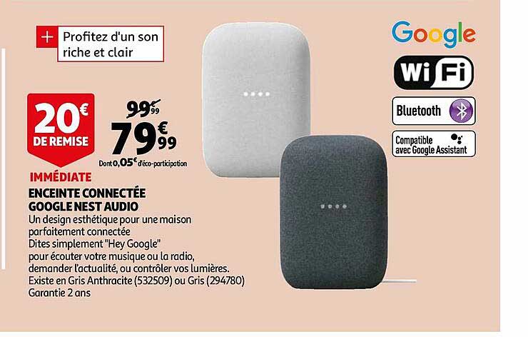 enceinte connectée google nest audio