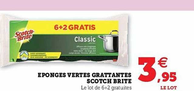 éponges Vertes Grattantes Scotch Brite