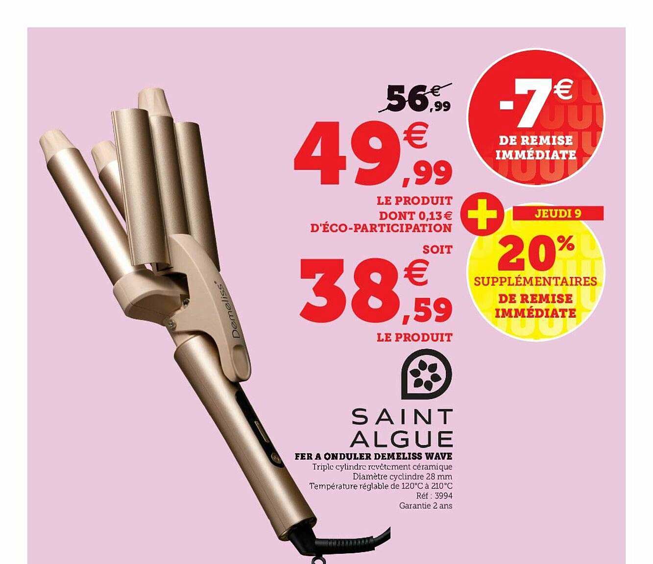 fer à onduler demeliss wave saint algue