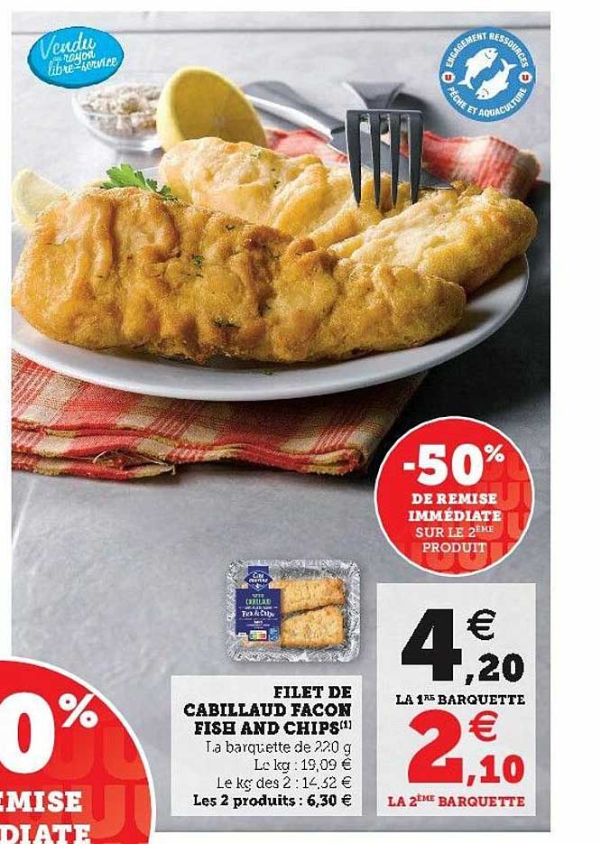 filet de cabillaud façon fish and chips