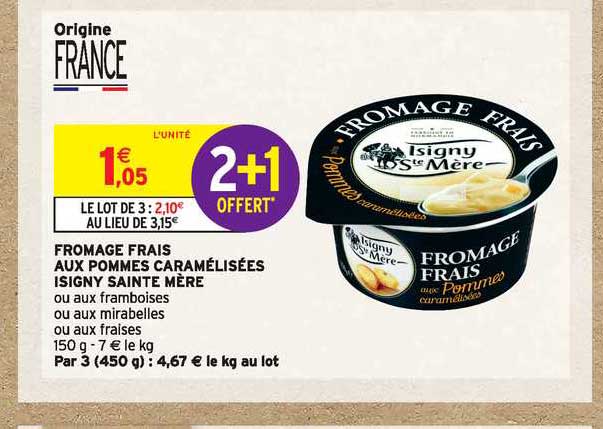 fromage frais aux pommes caramélisées isigny sainte mère