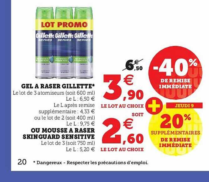 gel à raser gillette ou mousse à raser skinguard sensitive