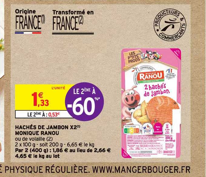 Hachés De Jambon X2 Monique Ranou