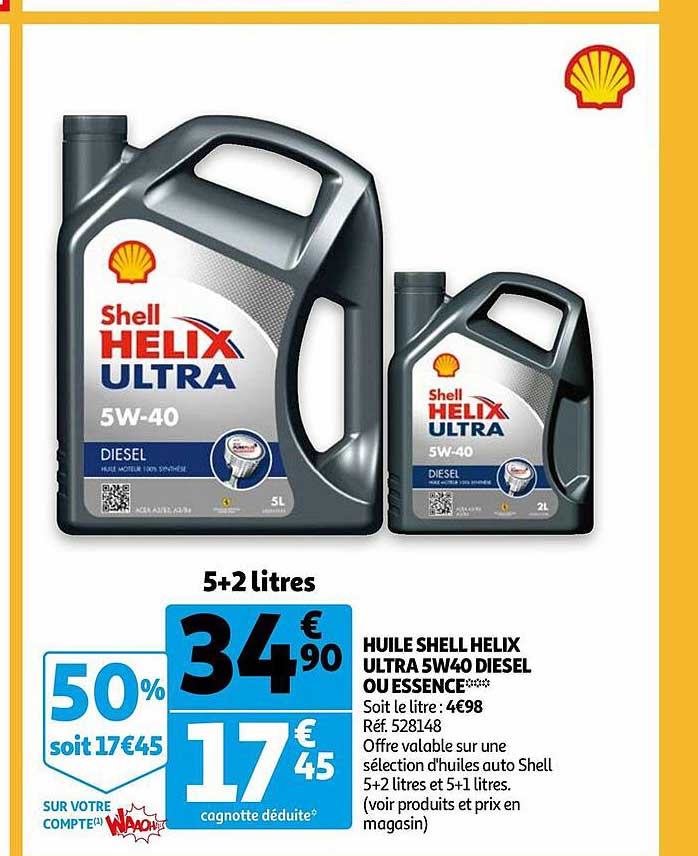 huile shell helix ultra 5w40 diesel ou essence
