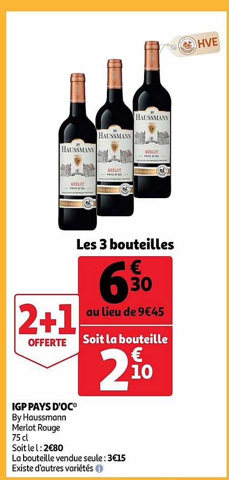 Igp Pays D'oc By Haussmann Merlot Rouge
