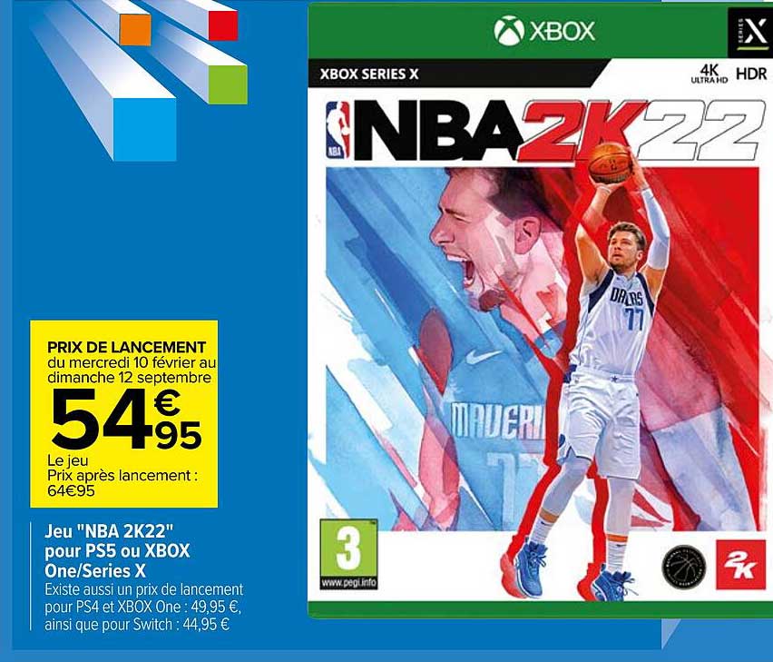 jeu "nba 2k22" pour ps5 ou xbox one-series x