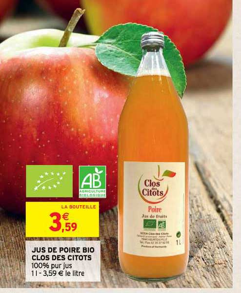 jus de poire bio clos des citots
