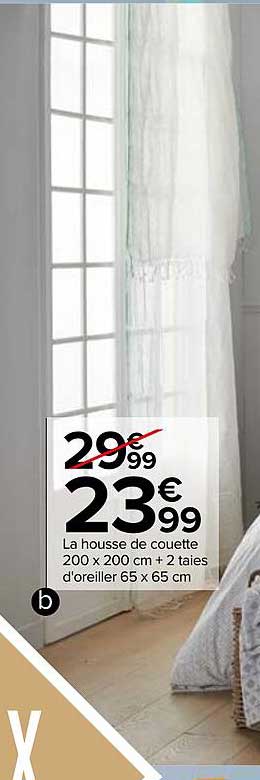 la housse de couette 200 x 200 cm + 2 taies d'oreiller 65 x 65 cm