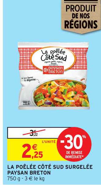 la poêlée côté sud surgelée paysan breton