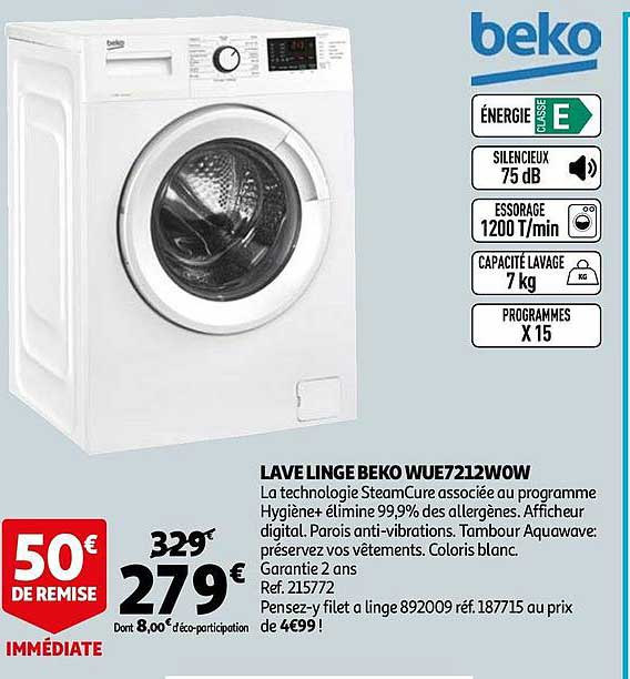 lave linge beko wue7212wow